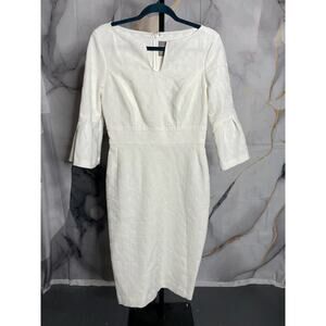 Lela Rose Sheath Midi Flare Sleeve Dress Size 6